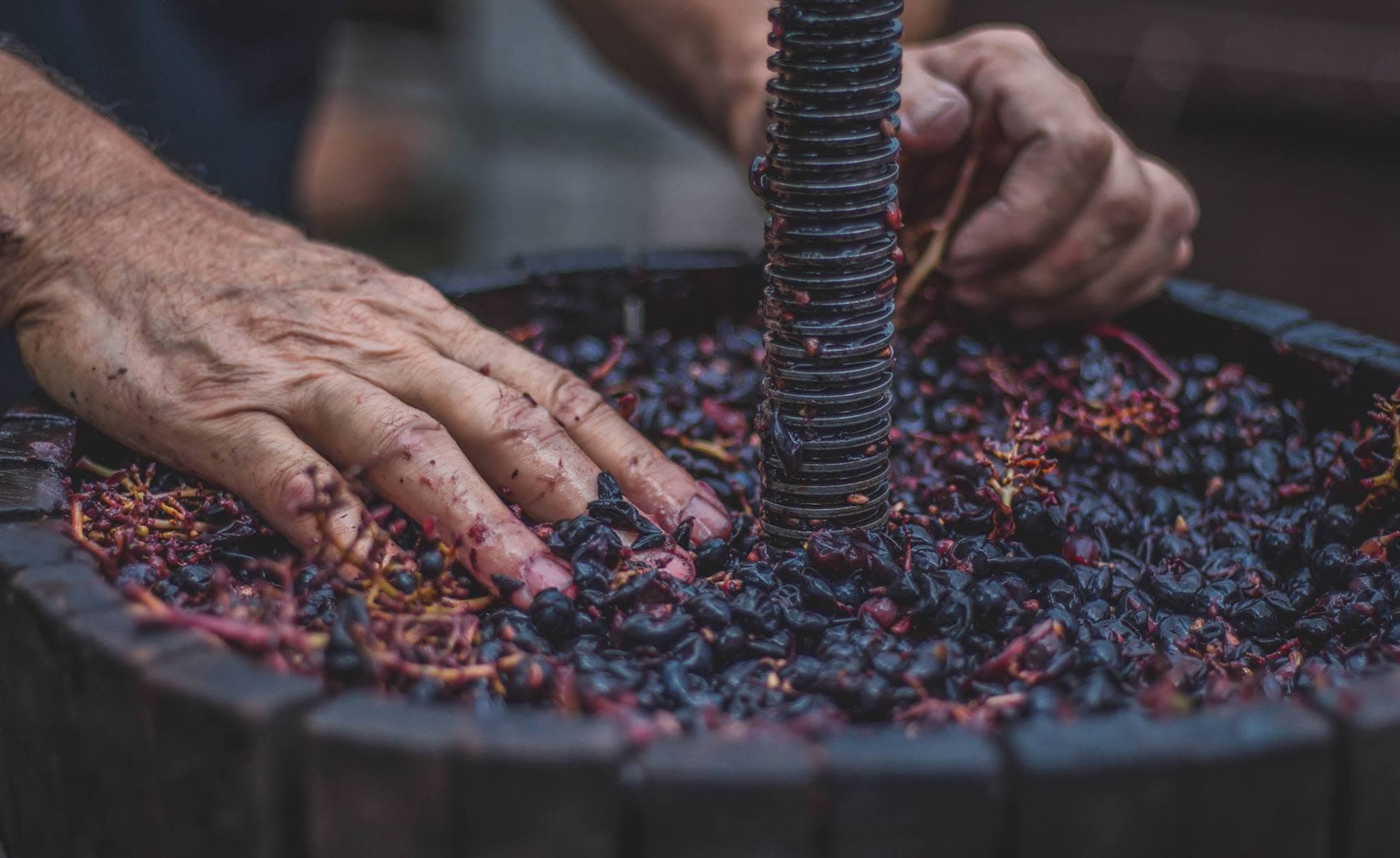 A traditional grape press in Burgundy, supplied by Flint Wines.